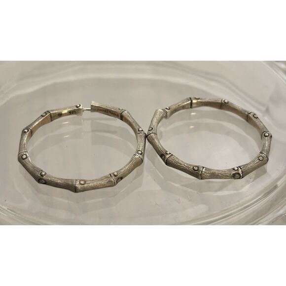 John Hardy Sterling Bamboo Collection 1.5” HOOP (38mm) EARRINGS 10g - Picture 1 of 6